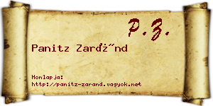 Panitz Zaránd névjegykártya